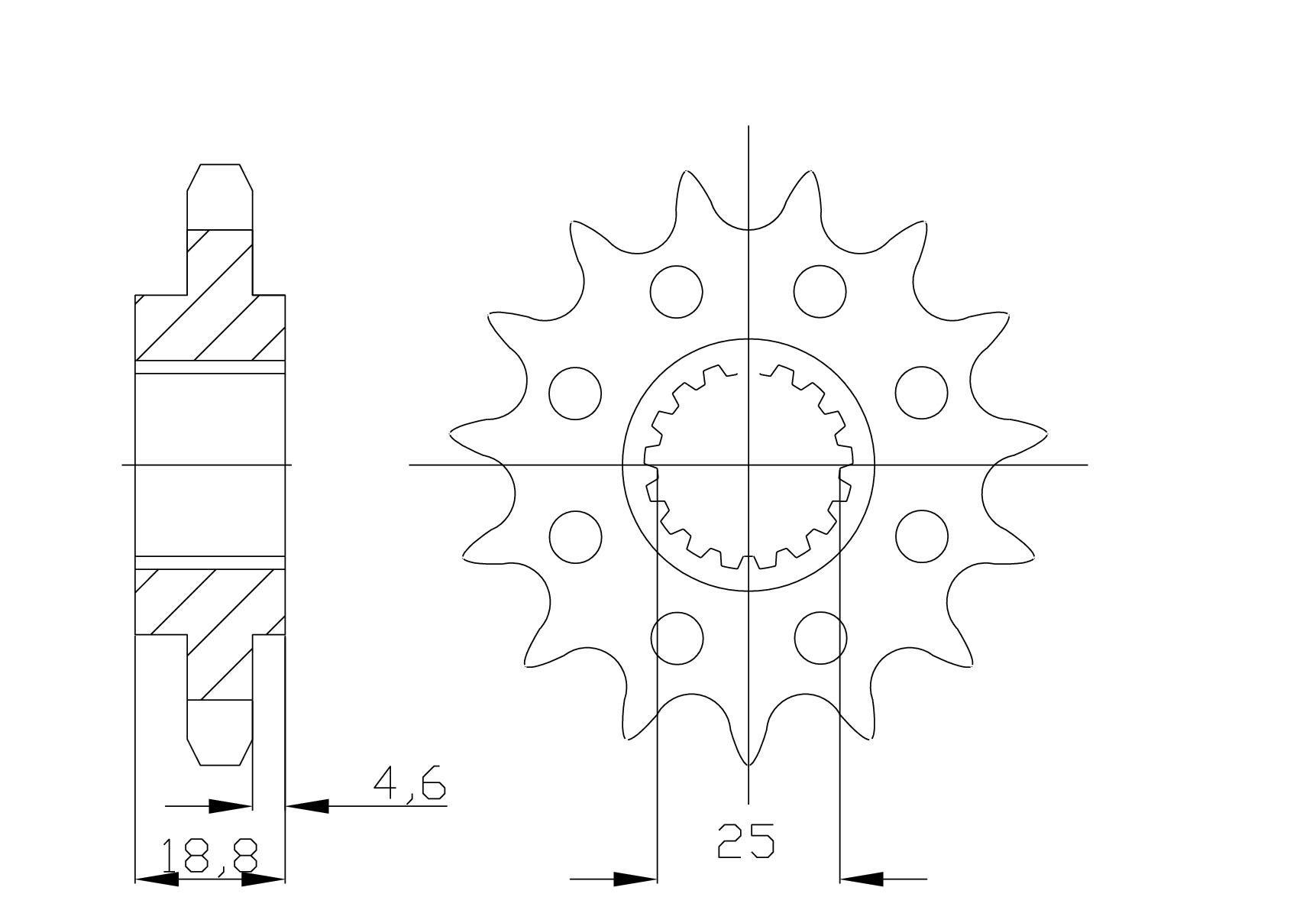 Ritzel, 15 Zähne, Teilung 520