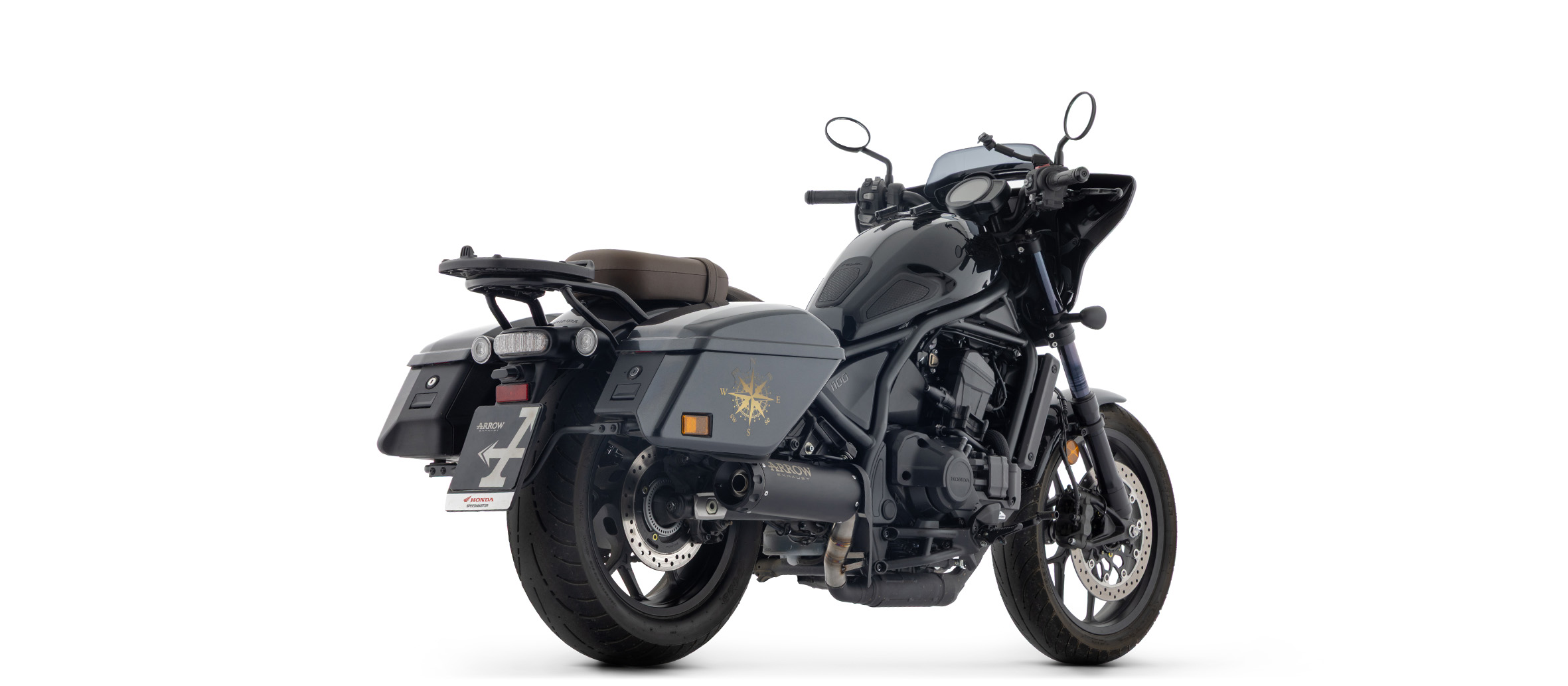ARROW Auspuff REBEL DARK Sip-On mit Carbon-Endkappe für Honda CMX 1100 Rebel T, 2025-