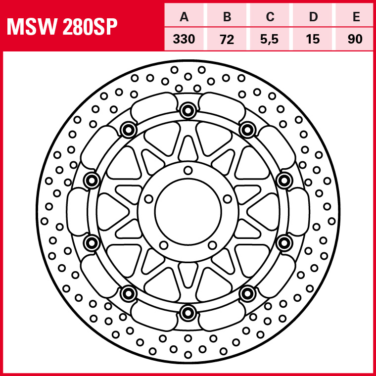 TRW Bremsscheibe Racing schwimmend MSW280SP