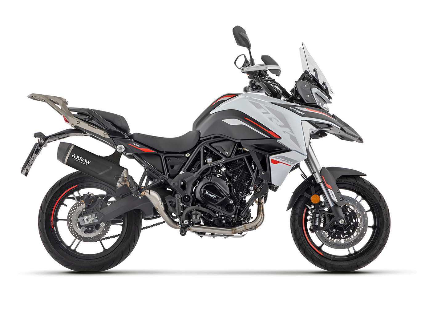 ARROW Auspuff INDY RACE EVO Aluminium DARK für Benelli TRK 702 / 702 X Modelljahr 2023-