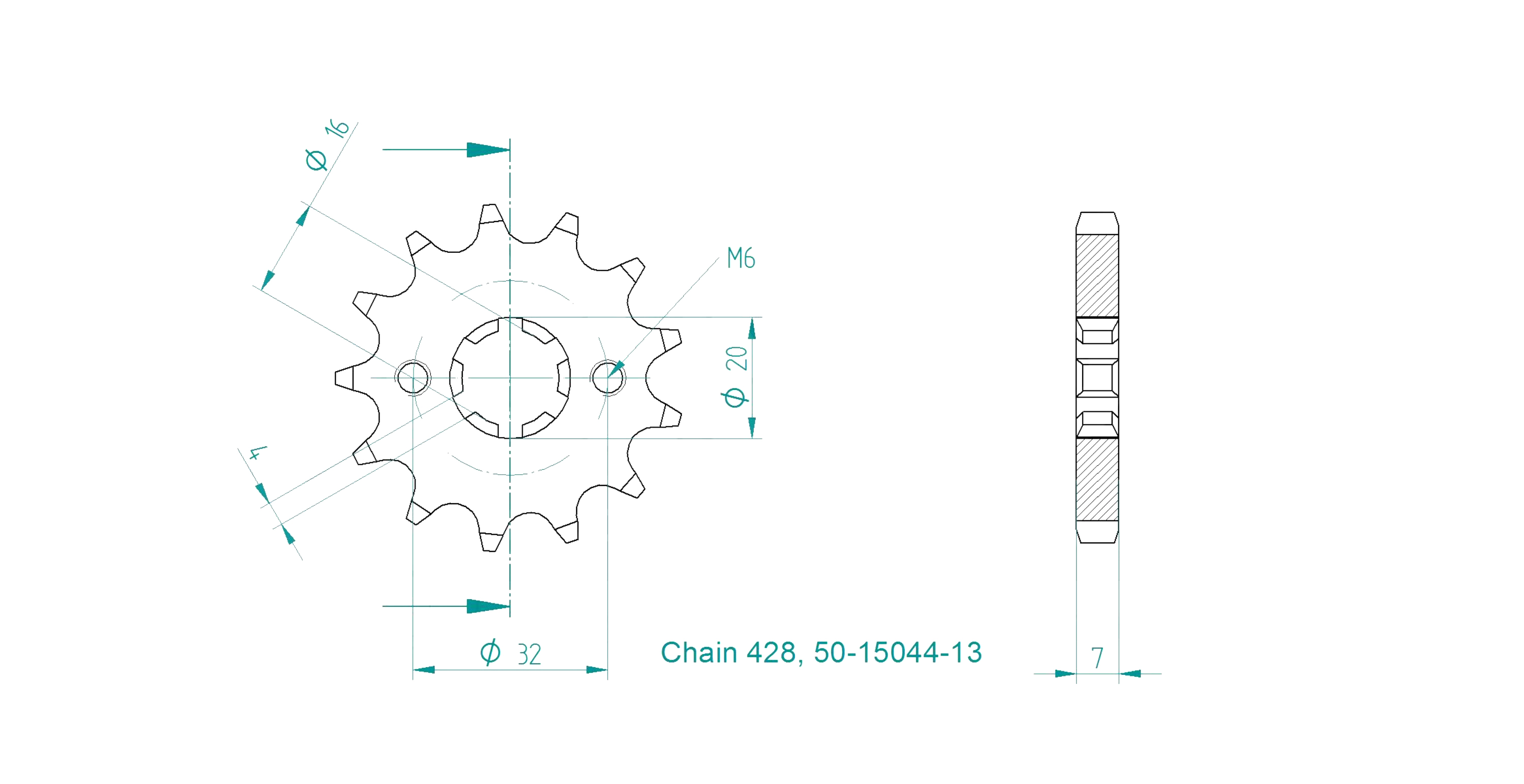 ENUMA Kettensatz 428 HO für Fantic Motard Casa 125 ab Modelljahr 2017-
