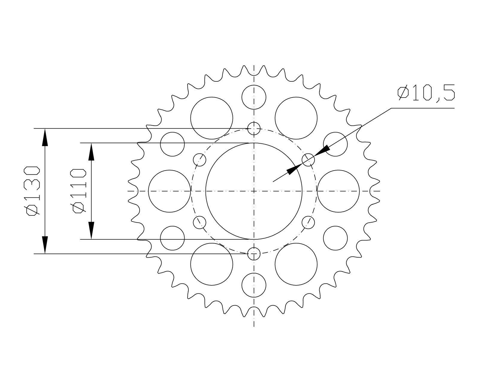 Kettenrad Aluminium, YAMAHA Z-45