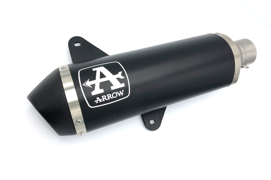 ARROW Auspuff DARK URBAN für Piaggio Vespa GTS300 2017-, Aluminium schwarz