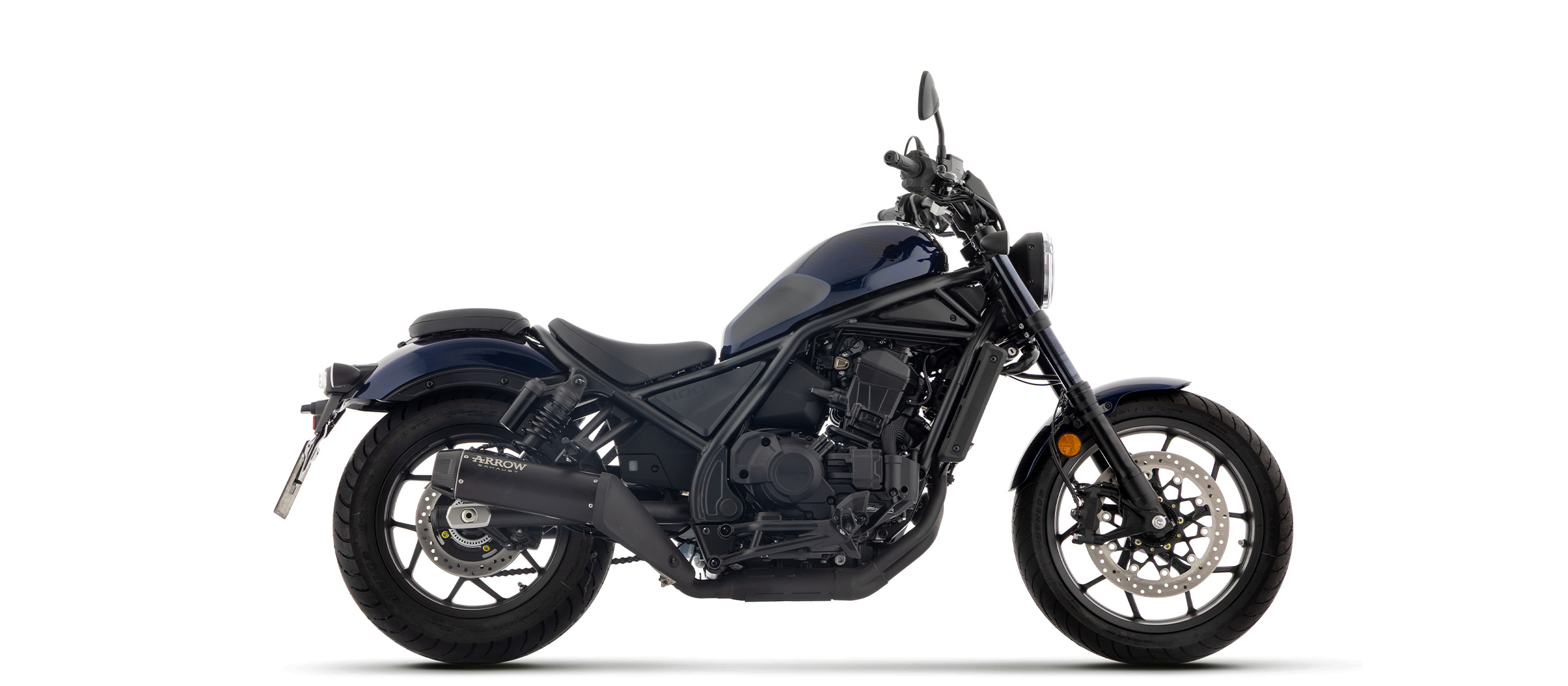 ARROW Auspuff REBEL DARK Sip-On mit Carbon-Endkappe für Honda CMX 1100 Rebel, 2025-