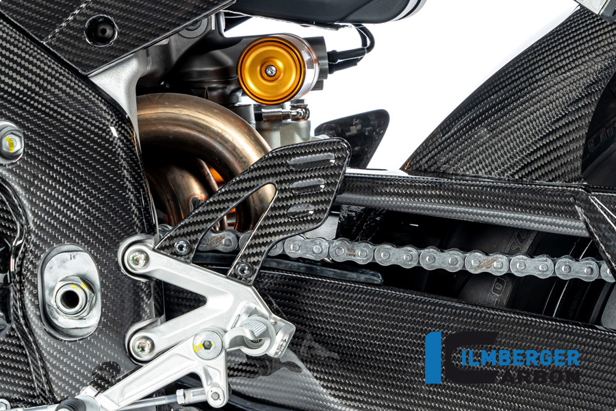 Ilmberger Carbon Fersenschutz links glanz für Aprilia RSV4 / Tuono V4 2021-