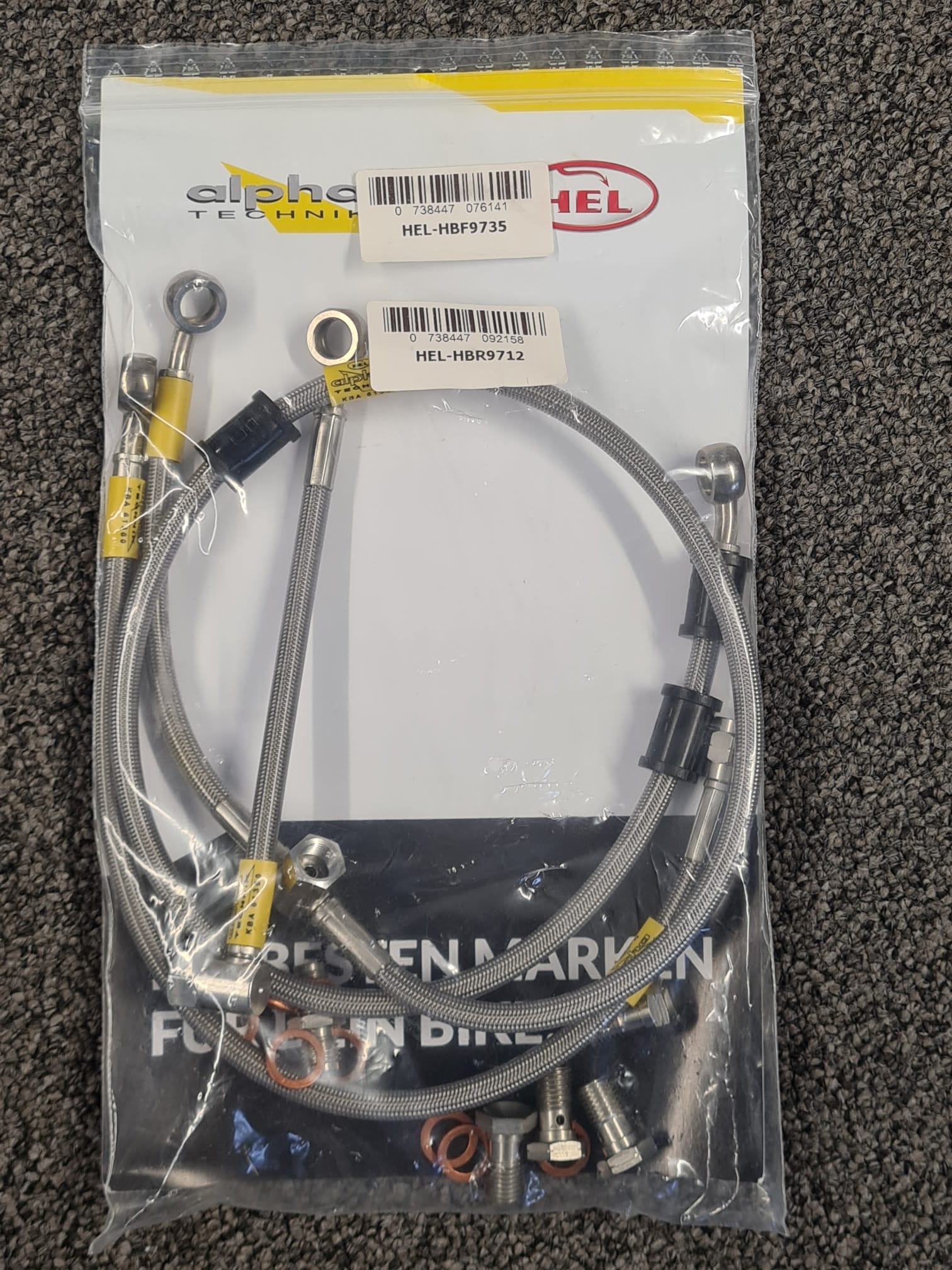 HEL Stahlflexleitung vorne und hinten Verlegeart OEM für Yamaha XJ900 S Diversion 1994 - 1996, Edelstahl