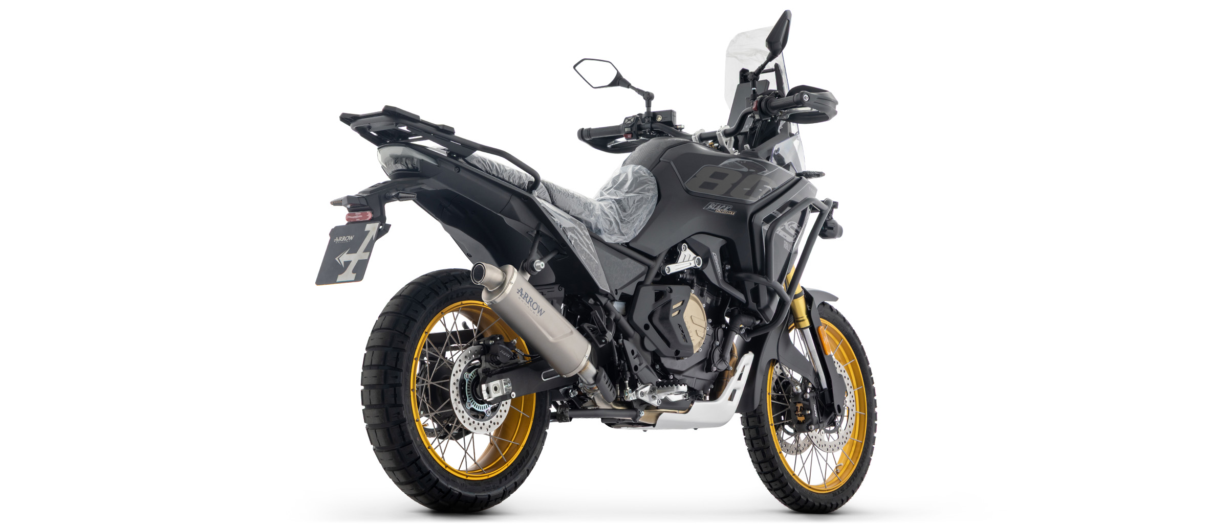 ARROW Auspuff DARK INDY RACE EVO mit Carbon-Endkappe für Voge DS800X Rally, 2025-, Aluminium schwarz