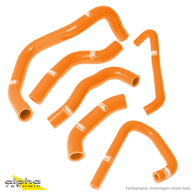 SAMCO SPORT Siliconschlauch Kit orange für Kawasaki ZX6R Modelljahr 2007-2008