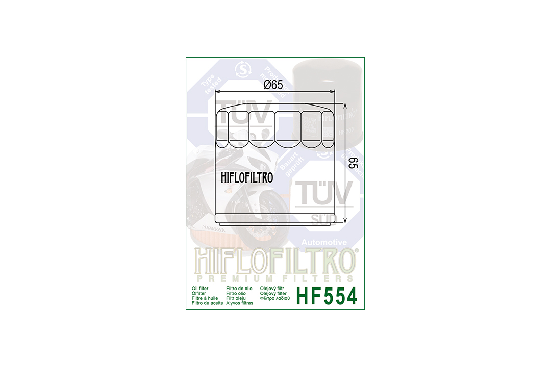 HIFLO Ölfilter HF554 für MV Agusta F4 1000 S / Brutale 910R / Brutale 910S Typ F4