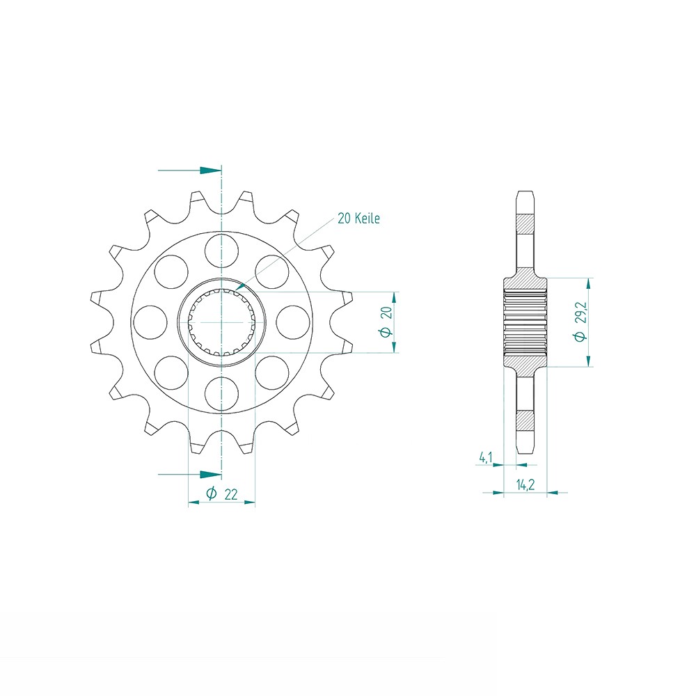 Ritzel, 15 Zähne, Teilung 520 für BMW 310 G310 GS ABS 2017-2020 und BMW 310 G310 R ABS 2017-2020
