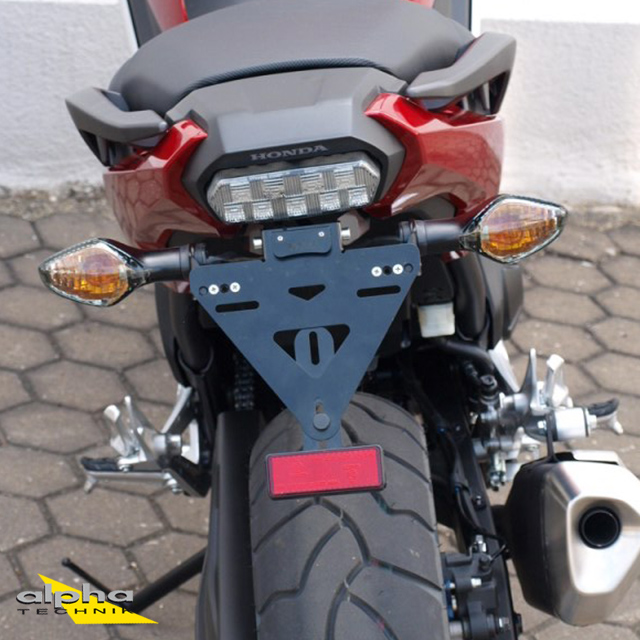 alpha Technik Kennzeichenhalter für Honda NC750; Typ RC88,RC89,RC90; Modelljahr 2016-