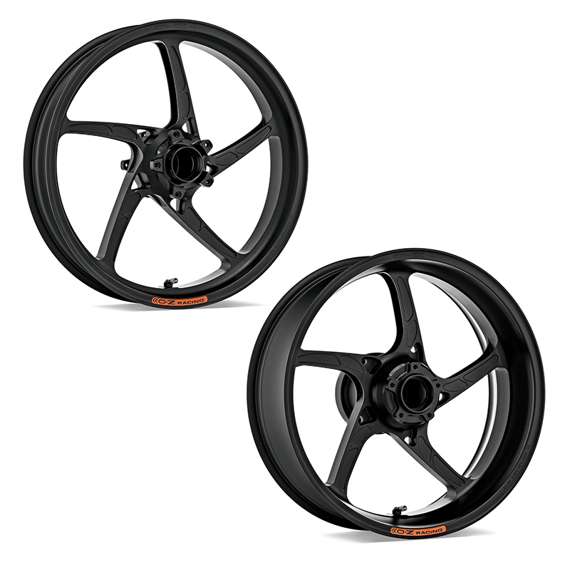 OZ Piega Aluminium Satz schwarz matt für Triumph Daytona 675(R), 2013-2017 und Street Triple 675, 2013-2016 und Street Triple 765 (R/S/RS), 2017-2020