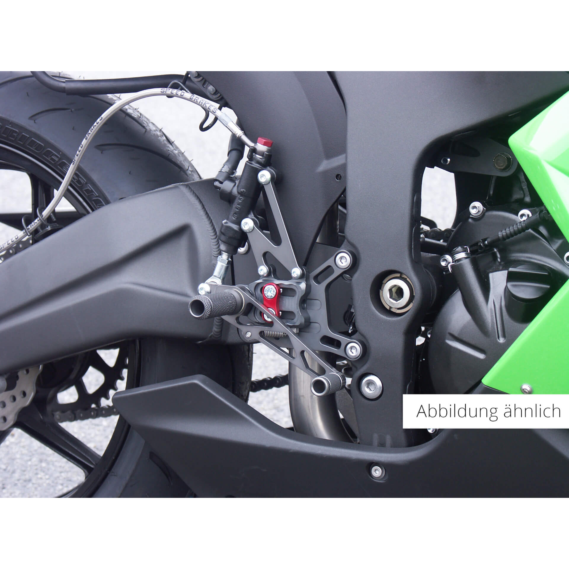 LSL 2Slide-Rastenanlage für Kawasaki ZX-6R, ZX-6RR, 2003-2004, schwarz-rot
