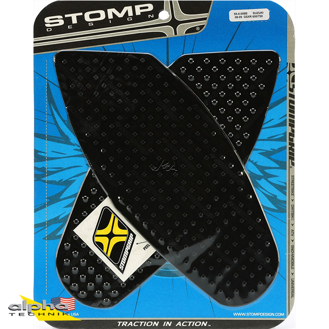 Stompgrip schwarz, Volcano, für Suzuki GSXR600, 2008-2010