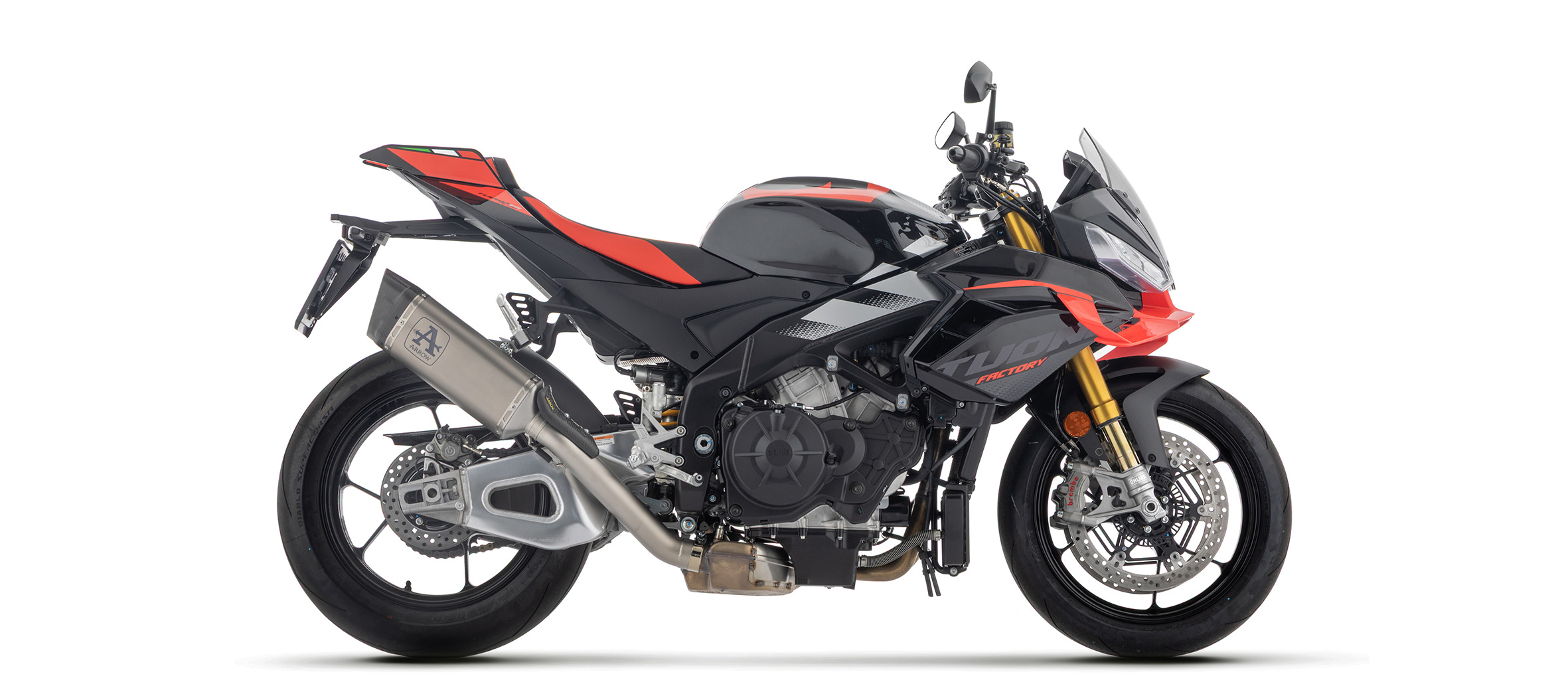 ARROW Racing-Auspuff PISTA mit Edelstahl Zwischenrohr für Aprilia RSV4 1100 Factory 2021- , Tuono V4 2025-