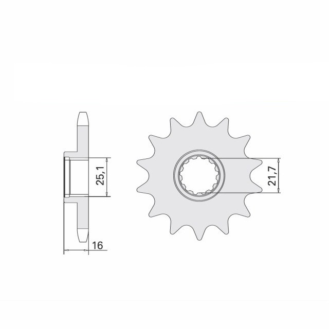 Ritzel, 15 Zähne, Teilung 525