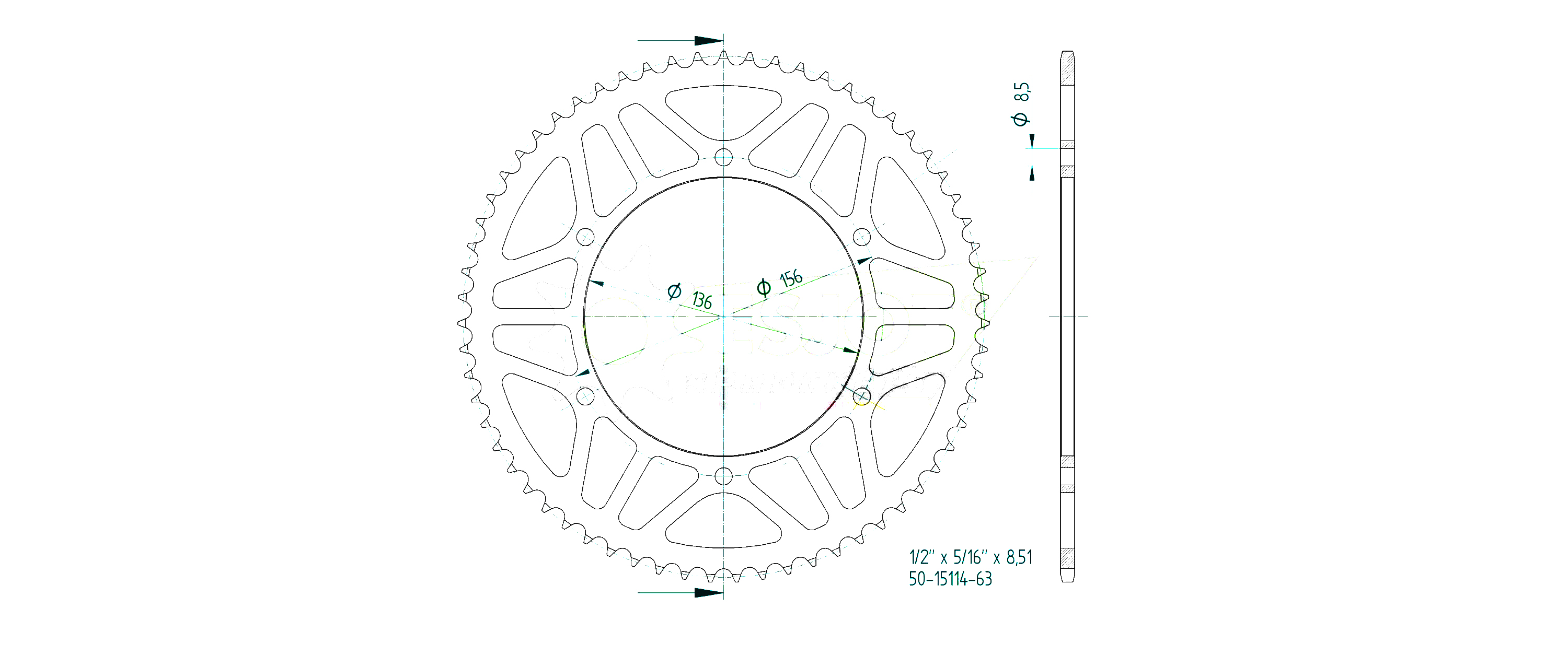 ENUMA Kettensatz 428 HO für Fantic XEF 125, ab Modelljahr 2021 - 
