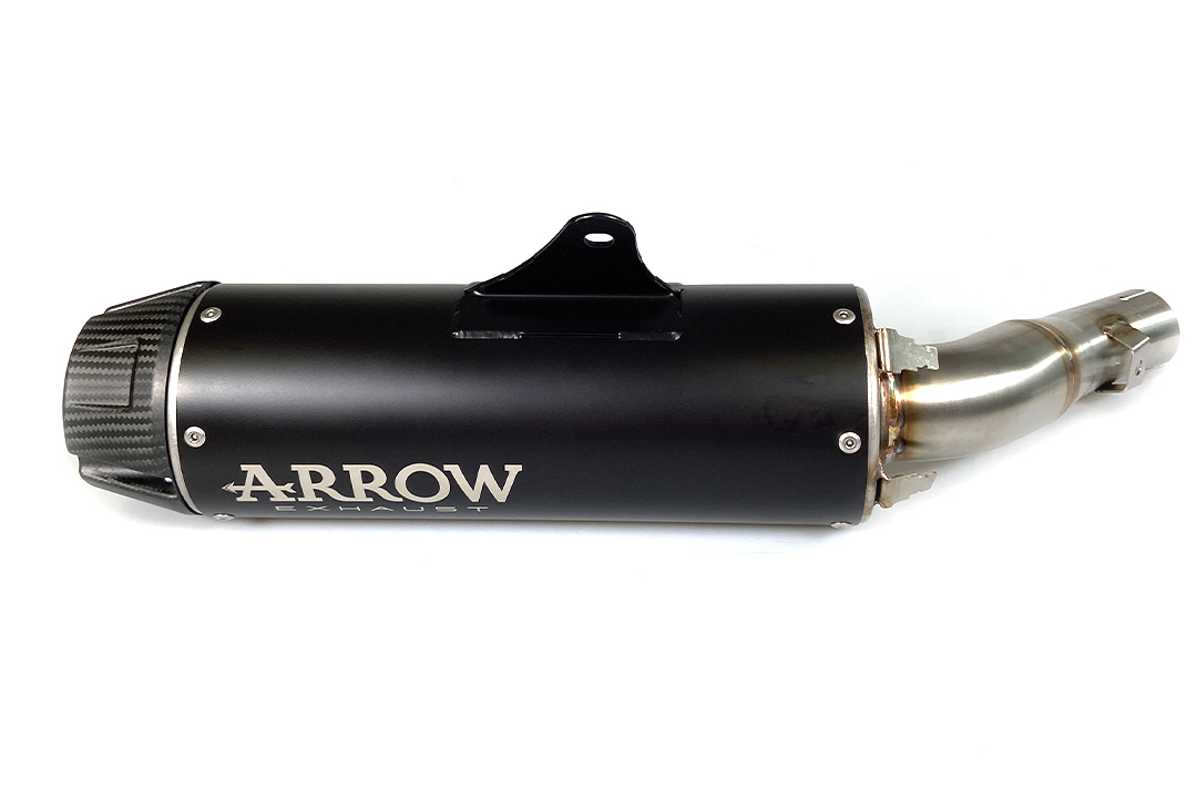 ARROW REBEL Sip-On Edelstahl schwarz mit Carbon-Endkappe für Honda CMX500 Rebel Modelljahr 2017-2022