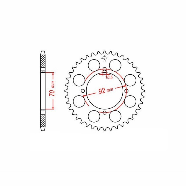 DID Kettensatz mit 530ZVM-X2 Kette, Farbe standard, für Kawasaki Z400D1/4, Typ K4, Modelljahr 1974-1977