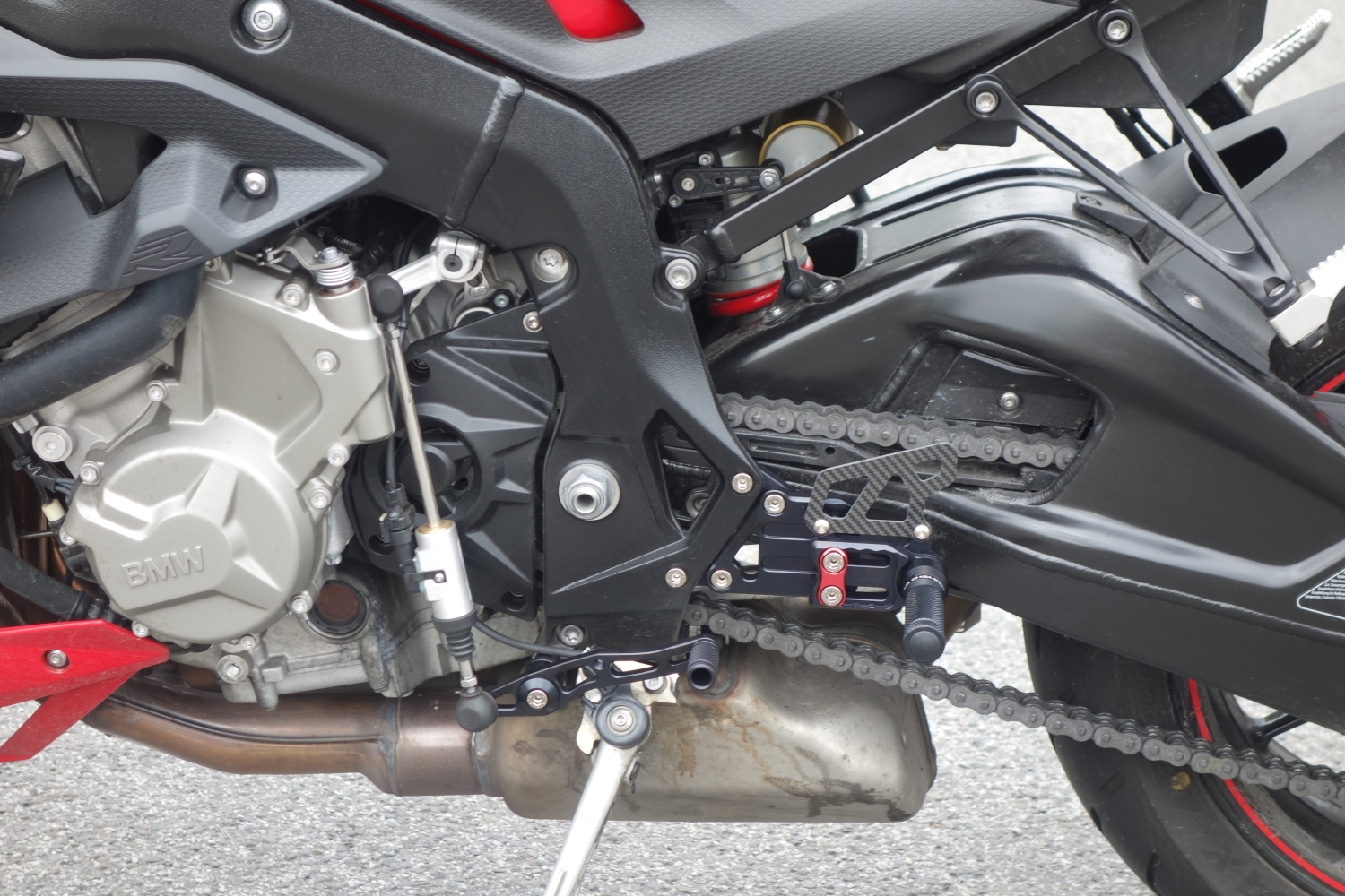 LSL 2Slide Rastenanlage für BMW S1000RR, 2017- , schwarz-rot