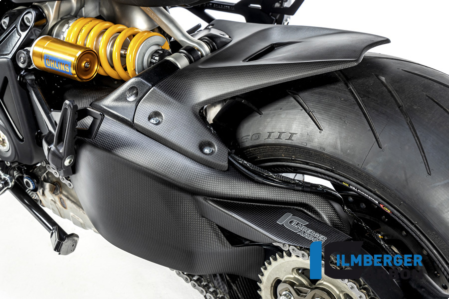 Ilmberger Carbon Schwingenabdeckung incl. Kettenschutz oben, matt, Ducati Diavel 1260 , 2019-