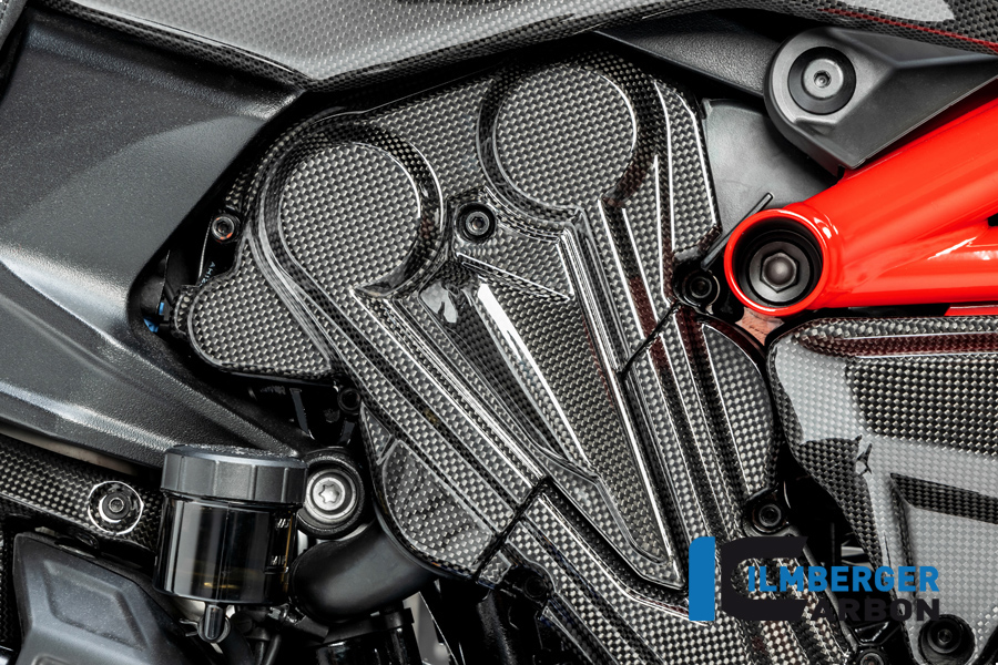 Ilmberger Carbon Zahnriemenabdeckung vertikaler Zylinder, glänzend, Ducati Diavel 1260 , 2019-