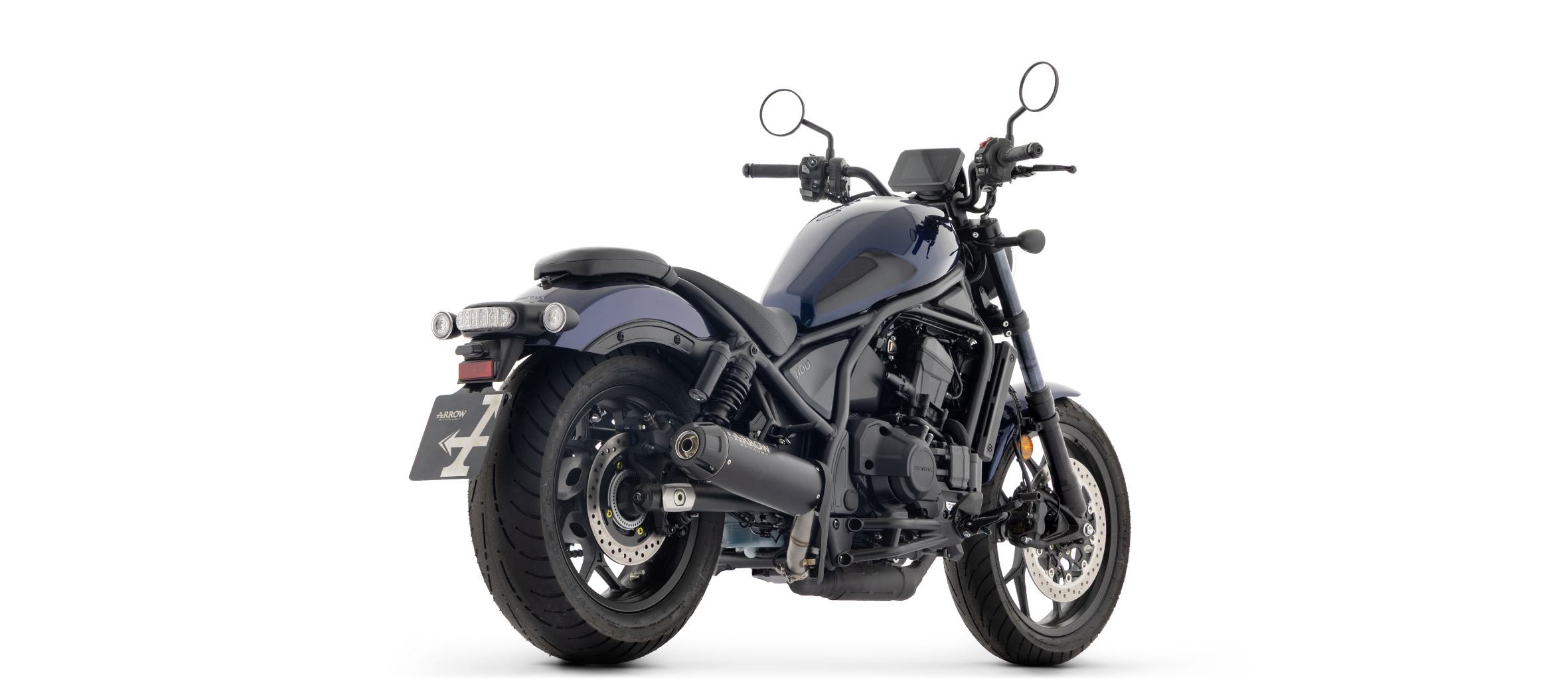 ARROW Auspuff REBEL DARK Sip-On mit Carbon-Endkappe für Honda CMX 1100 Rebel, 2025-