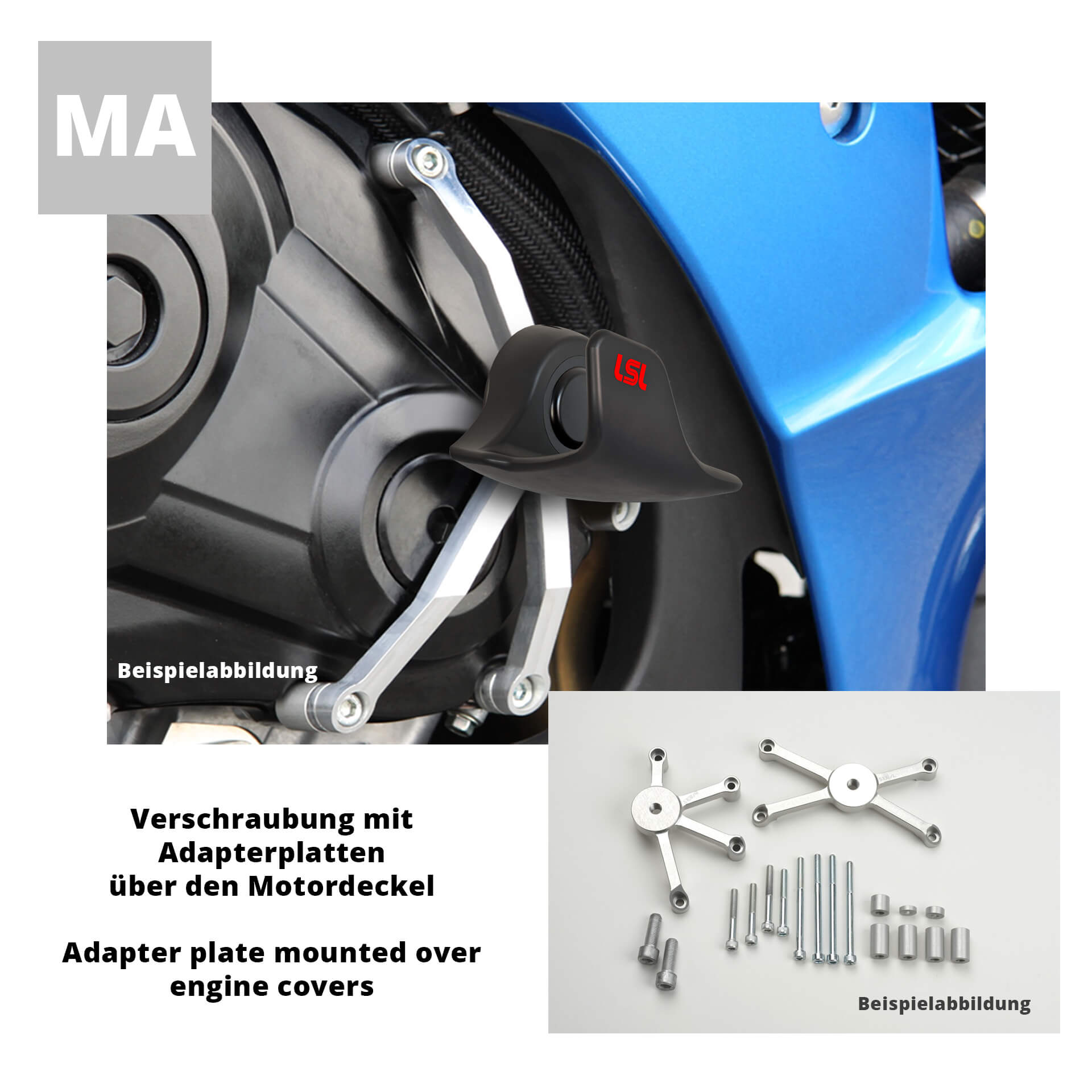 LSL SlideWing Befestigungskit für Triumph Speed Triple/Tiger 1050,  2012-, schwarz
