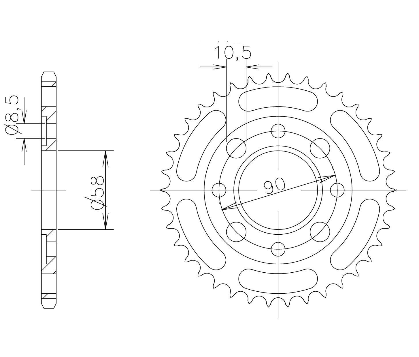 DID Kettensatz mit 428VX Kette, Farbe standard, für Honda CB125F, Modelljahr 2015-2020
