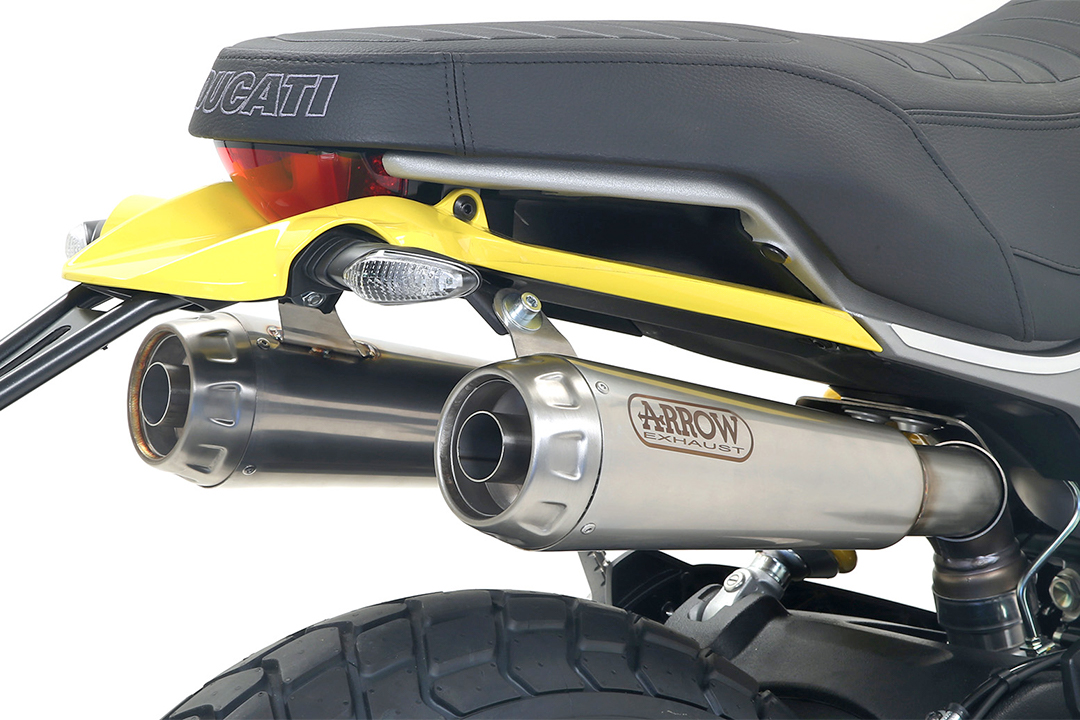 ARROW PRO-RACE Endschalldämpfer-Paar Edelstahl für Ducati Scrambler 1100 Modelljahr 2018-2020