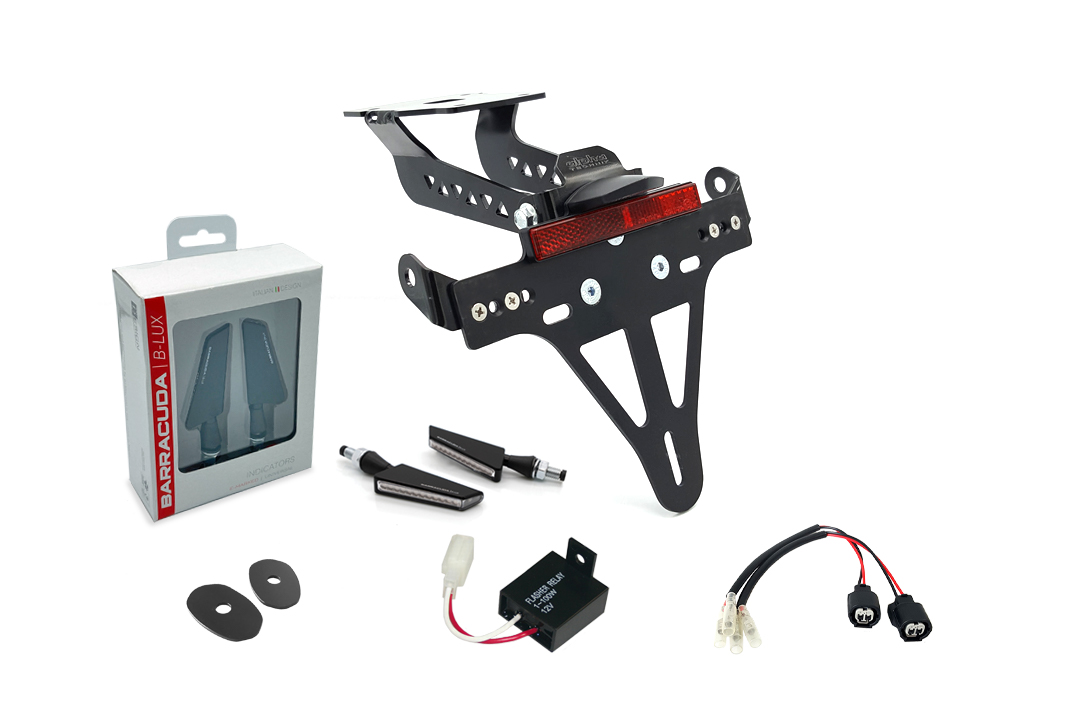 alpha Technik Kennzeichenhalter-Blinker-Kit SQ-LED (vorne + hinten) für Kawasaki Z H2 ab Modelljahr 2020