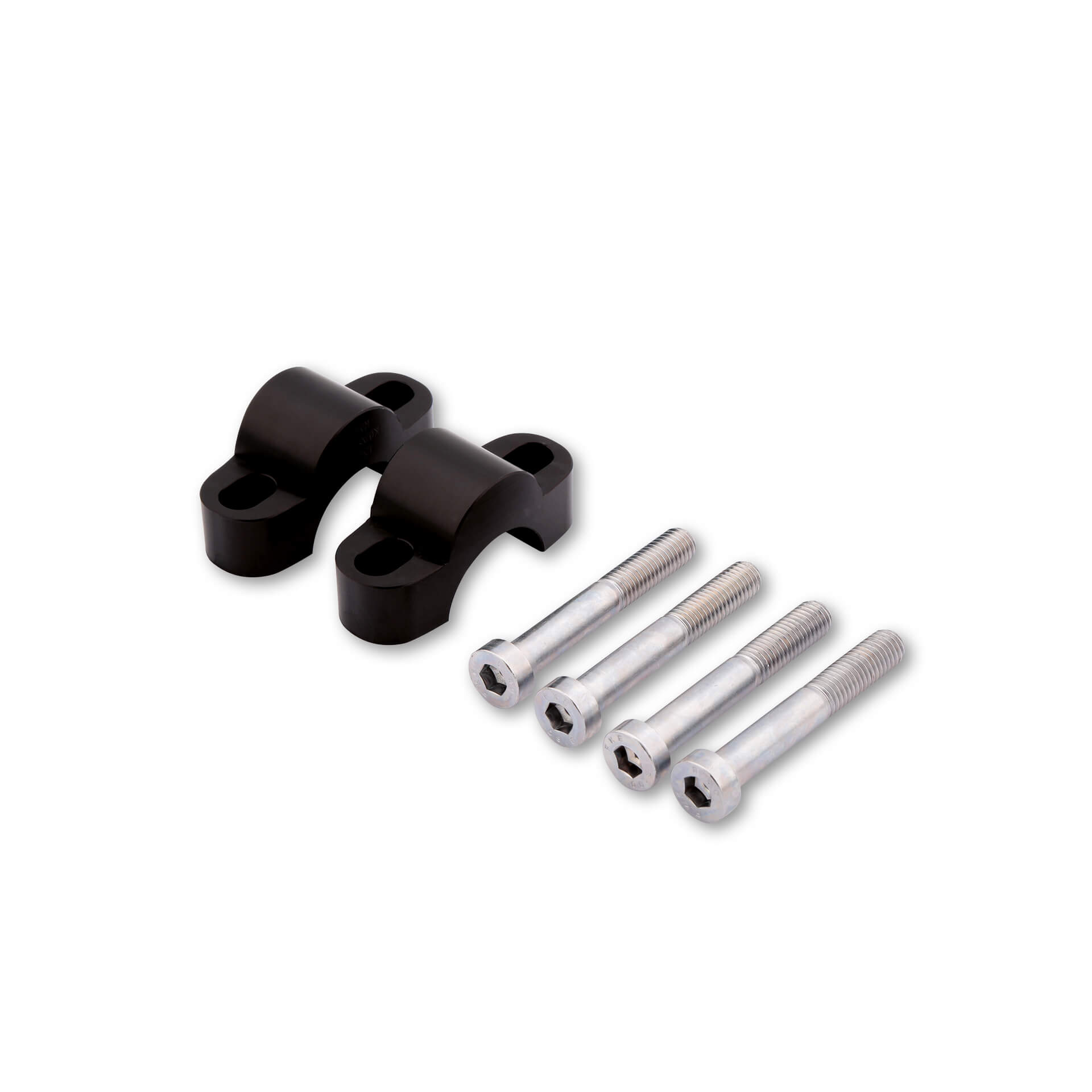 LSL Klemmbockerhöhung Set um 15 mm, mit 55 mm Schraube, für 28,6 mm Lenker, schwarz