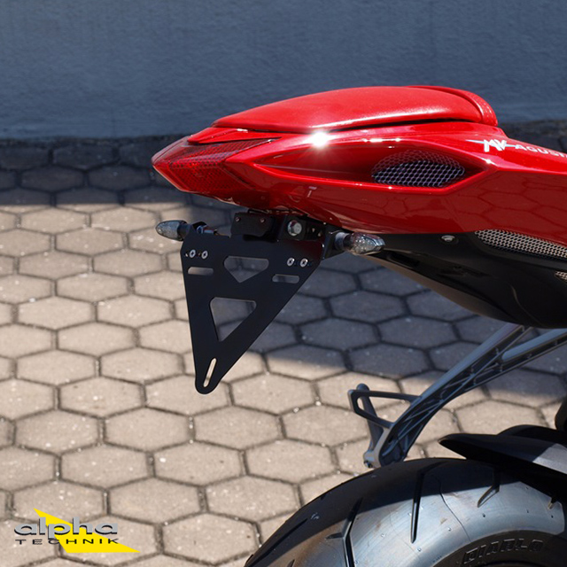 alpha Technik Kennzeichenhalter für MV Agusta 675 / 800, Typ F3, Modelljahr 2012-