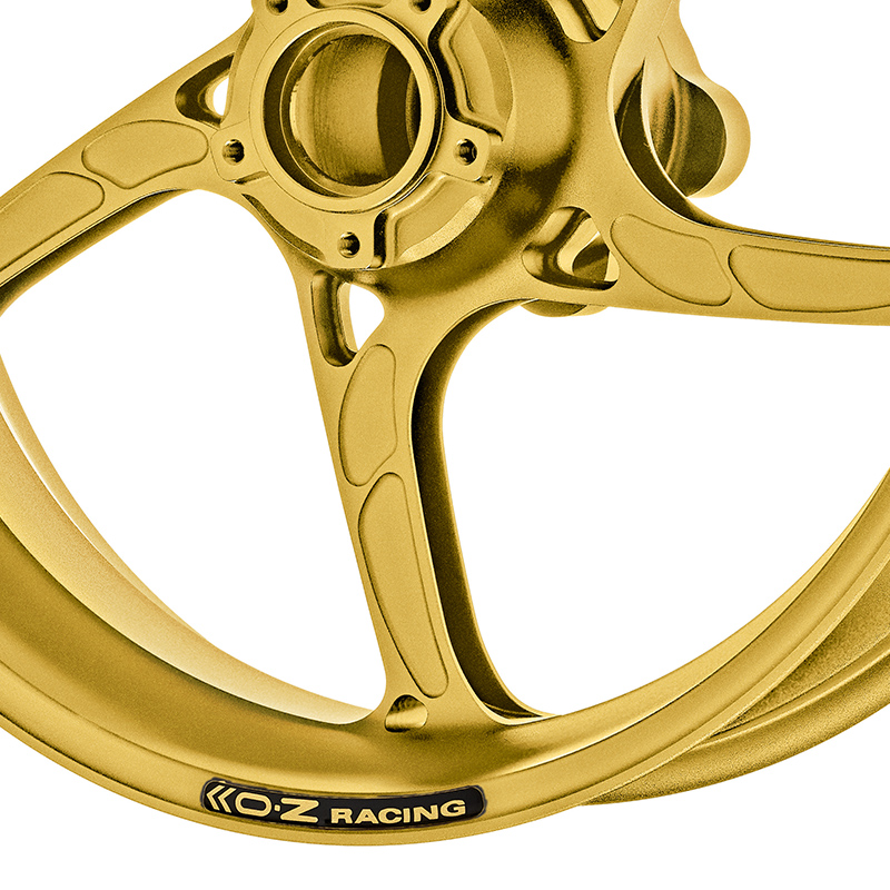 OZ Piega Aluminium Satz in goldfarben matt für Triumph Daytona 675(R), 2013-2017 und Street Triple 675, 2013-2016 und Street Triple 765 (R/S/RS), 2017-2020