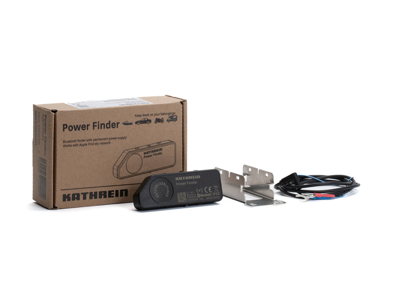 KATHREIN Power Finder – Tracker mit Apple 'Find My' Integration, Sicher für Motorrad, Auto & E-Bike