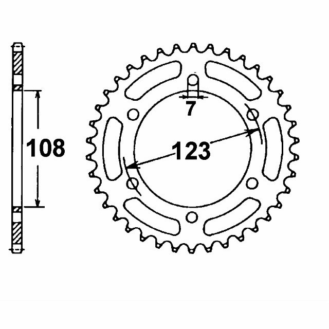 DID Kettensatz mit 428VX Kette, Farbe standard, für Cagiva W4 75, Modelljahr 1992-1993