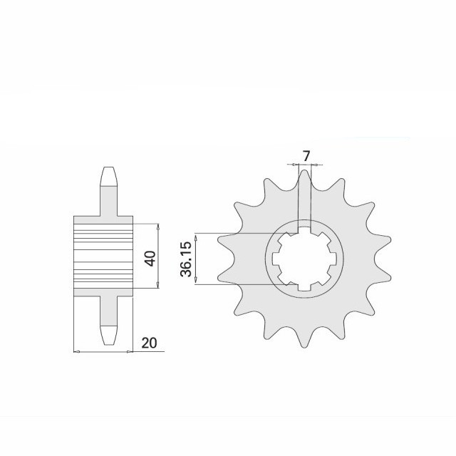 Ritzel, 16 Zähne, Teilung 530