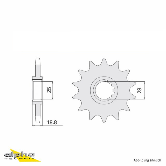 Ritzel, 16 Zähne, Teilung 525