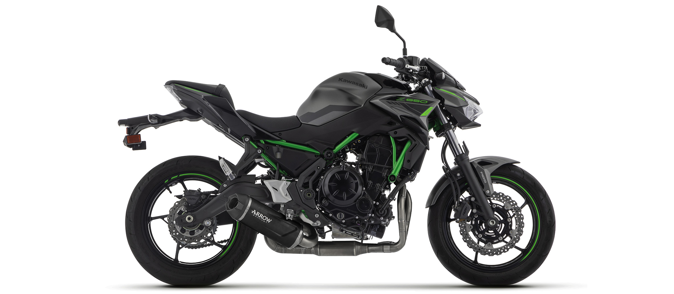 ARROW Auspuffanlage INDY RACE EVO schwarz für Kawasaki Ninja 650 (35kW), Z650 (35kW) Modelljahr 2024-