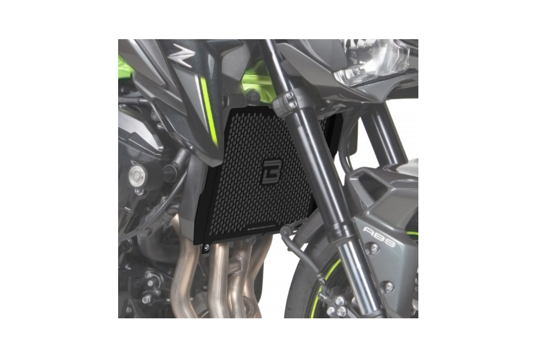 Barracuda Kühlerschutz, Aluminium schwarz, für Kawasaki Z900 ab Modelljahr 2017-