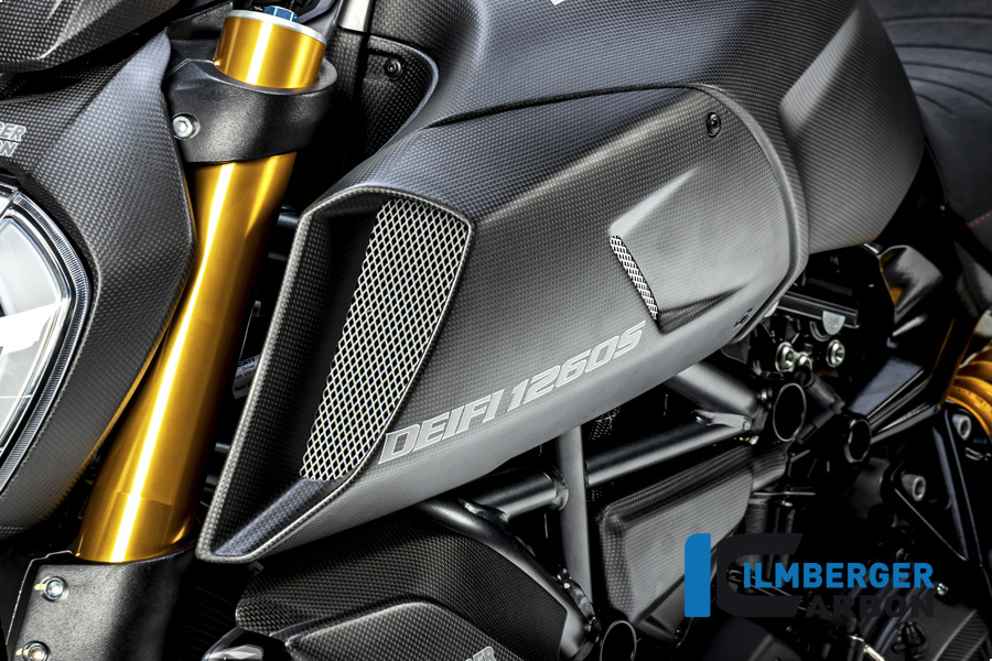 Ilmberger Carbon Lufteinlasskanalverkleidung links, matt Ducati Diavel 1260 , 2019-