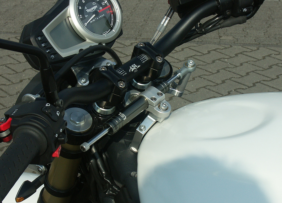 LSL Lenkungsdämpfer Kit mit Teilegutachten für Triumph Triple 675,  2012, Street Triple 675 R,  2008-2012, titan