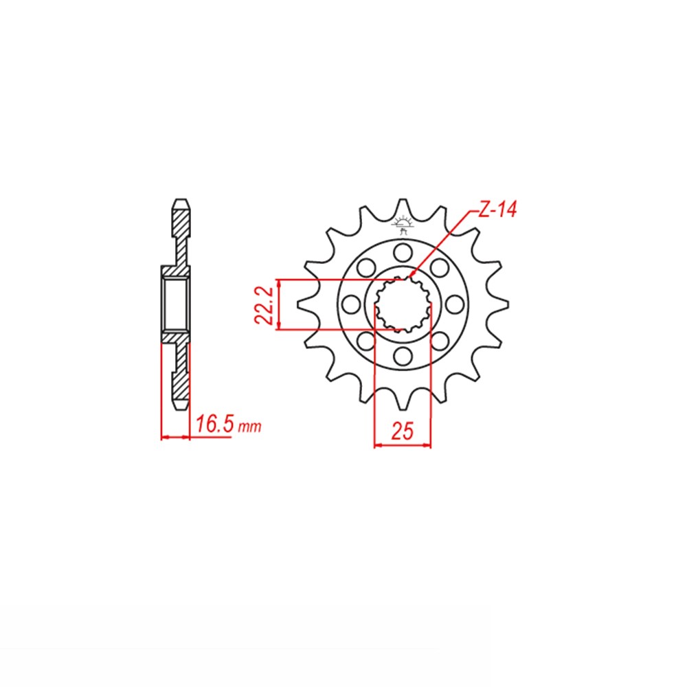 Ritzel, 15 Zähne, Teilung 520