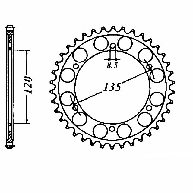 DID Kettensatz mit 530VX3 Kette, Farbe gold, für Yamaha XJ600, Typ 51J / 3KM / 3KN, Modelljahr 1984-1990