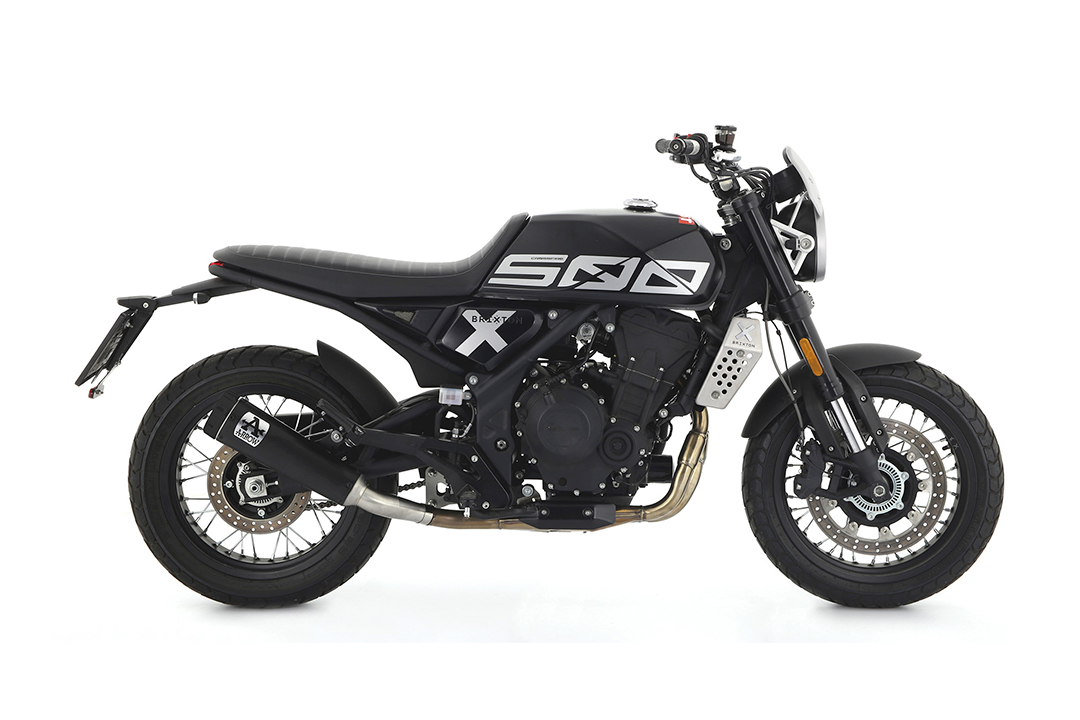 ARROW Auspuff REBEL Sip-On für Brixton CrossFire 500 X 2021-, Edelstahl schwarz