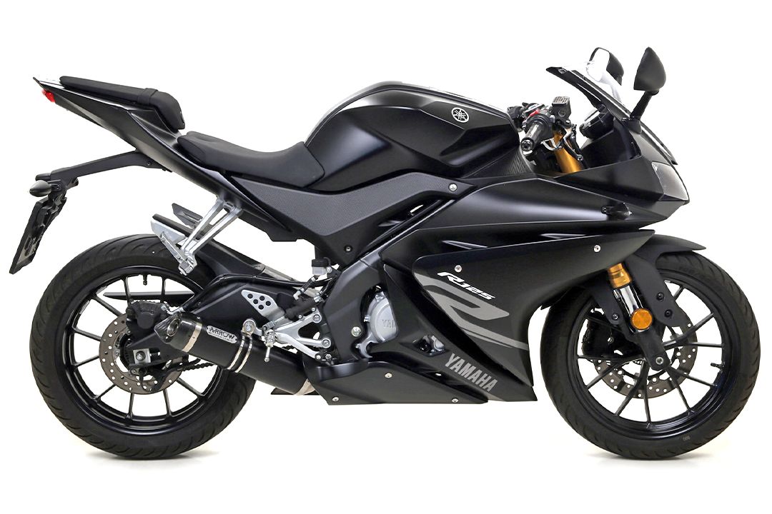 ARROW DARK THUNDER Auspuff für Yamaha YZF-R125 2008-2018, Schwarz ...